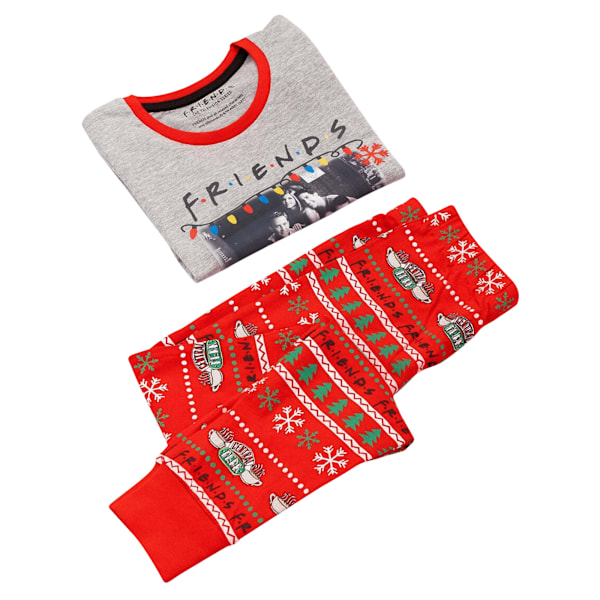 Friends Girls Julpyjamas Set 7-8 År Grå/Röd Grey/Red 7-8 Years