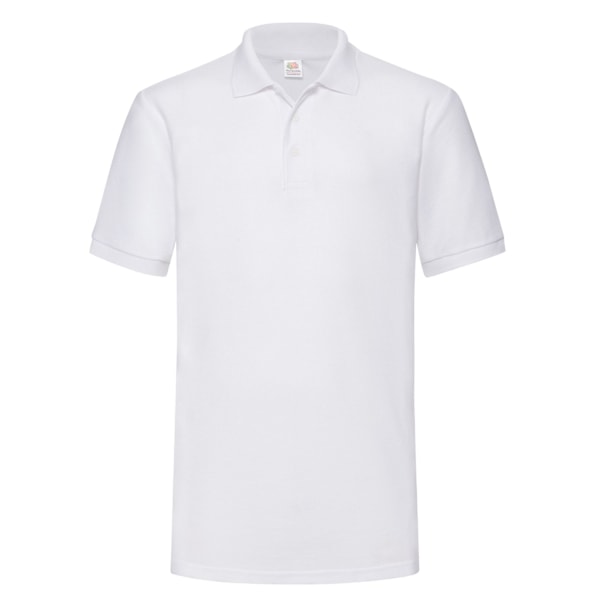 Fruit of the Loom Herr Poloshirt i tung bomull S Vit White S