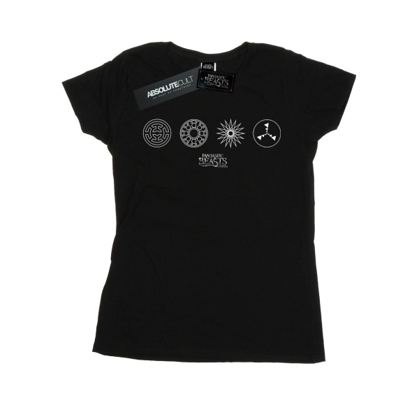 Fantastiska vidunder Kvinnor/Damer Cirkulära ikoner Bomull T-shirt XX Black XXL