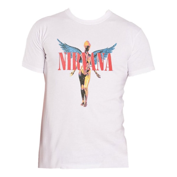 Nirvana Unisex Vuxen T-shirt i bomull XL Vit White XL