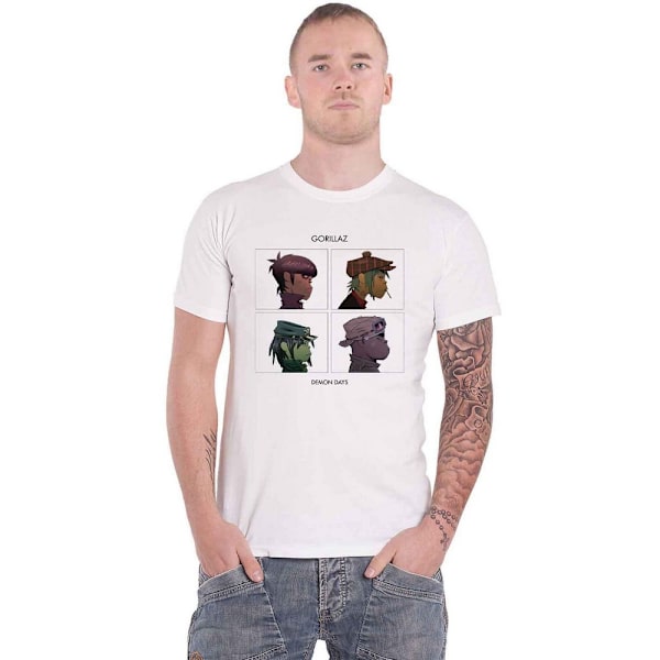 Gorillaz Unisex Adult Demon Days Bomull T-shirt XXL Vit White XXL