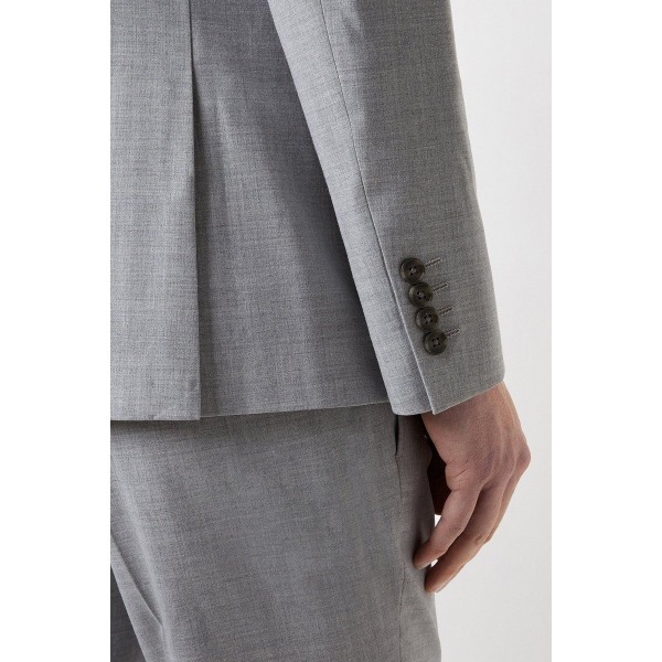 Burton Mens Marl Enkelknäppt Slim Suit Jacka 38R Grå Grey 38R