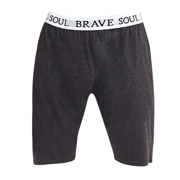 Brave Soul Herr Logotyp Midjeband Jersey Lounge Shorts S Grå Grey S
