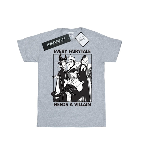Disney Girls Every Fairy Tale Needs A Villain Bomull T-Shirt 5- Sports Grey 5-6 Years