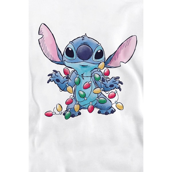 Lilo & Stitch Unisex Vuxen Jultröja med Julbelysning och Skiss, L White L