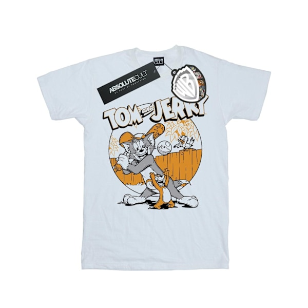 Tom And Jerry Dam/Damer Spela Baseball Bomull Boyfriend T-Sh White M