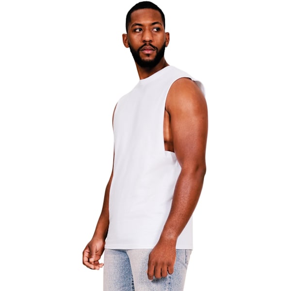 Casual Classics Herr Ringspun Bomull Drop Arm Håls Tank Top L White L