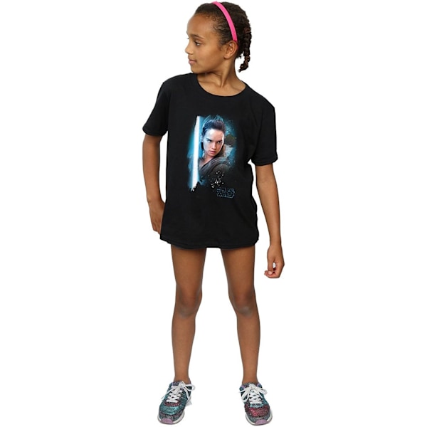Star Wars: The Last Jedi T-shirt i borstad bomull för flickor, Rey, 12-13 år Black 12-13 Years
