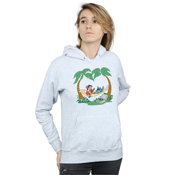 Disney Dam/Kvinnor Lilo Och Stitch Spela Lite Musik Hoodie L S Sports Grey L