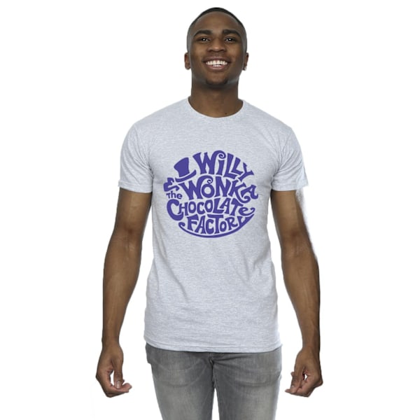 Willy Wonka & The Chocolate Factory Herr T-shirt med tryckt logotyp 5XL Sports Grey 5XL