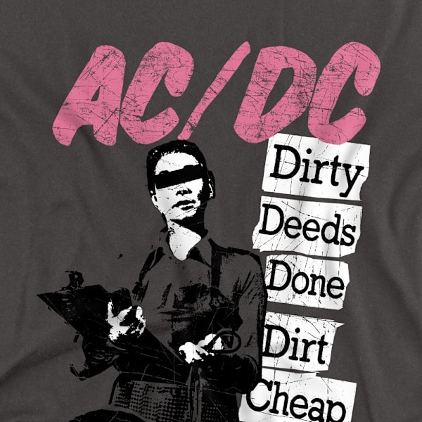 AC/DC Unisex Vuxen Dirty Deeds T-Shirt XL Kolgrå Charcoal XL