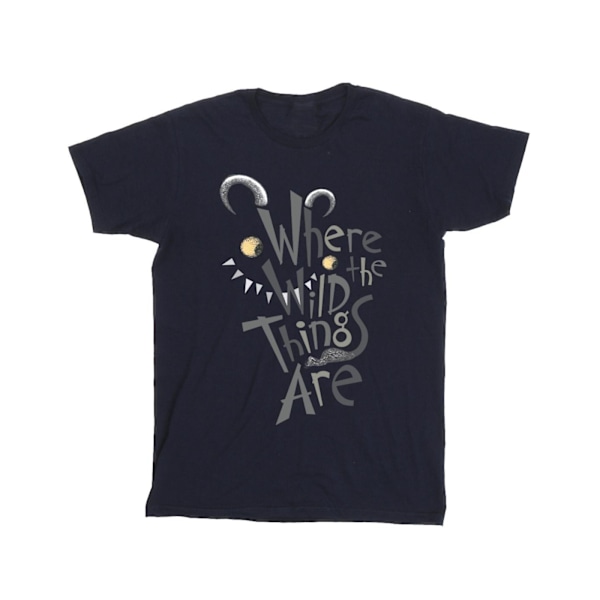 Where The Wild Things Are Herr T-Shirt med monsterlogotyp 4XL Marinblå Navy Blue 4XL