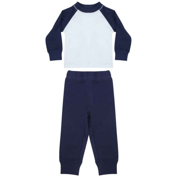 Larkwood Barn/Barn Lång Pyjamas Set 6-12 månader Marin/vit Navy/White 6-12 Months
