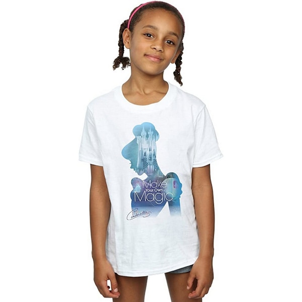 Cinderella Girls Gör din egen magi Silhouette Bomull T-shirt White 5-6 Years