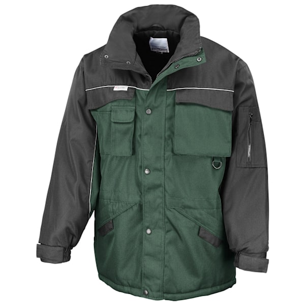 WORK-GUARD By Result Herr tungt vattenavvisande arbetsjacka Bottle Green/Black S