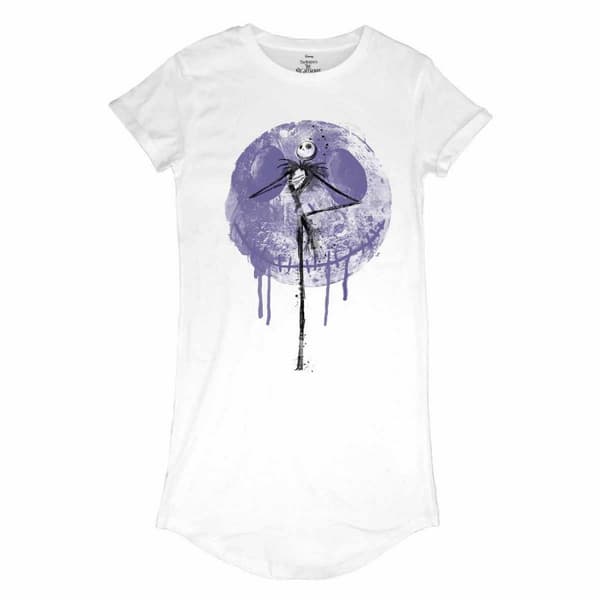 Nightmare Before Christmas Damdräkt för kvinnor/damer med måndroppar White M