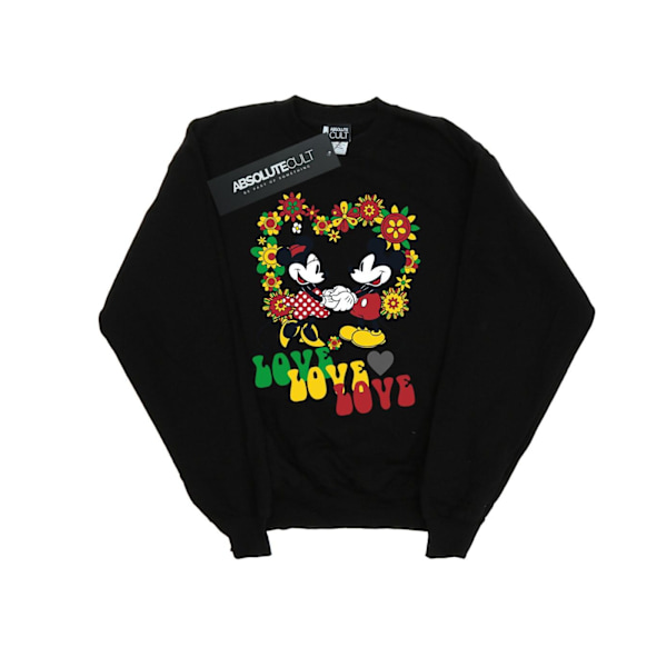 Disney Girls Mickey och Minnie Mouse Hippie Love Sweatshirt 7-8 Black 7-8 Years