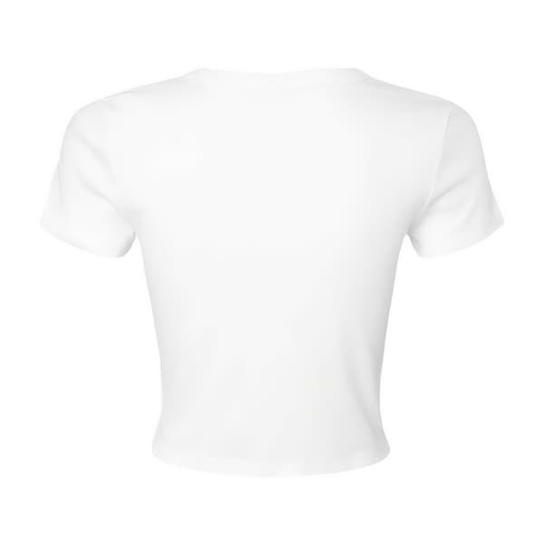 Bella + Canvas Dam/Damer Micro-Rib Crop T-shirt L Enfärgad Vit Solid White L