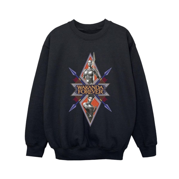 Marvel Boys Wakanda Forever Tribal Spear Chest Sweatshirt 3-4 år Black 3-4 Years