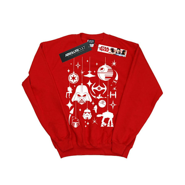 Star Wars Girls Jul Dekorationer Sweatshirt 7-8 År Röd Red 7-8 Years