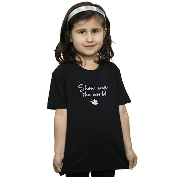 Disney Girls Aladdin Show Me The World Bomull T-shirt 9-11 År Black 9-11 Years