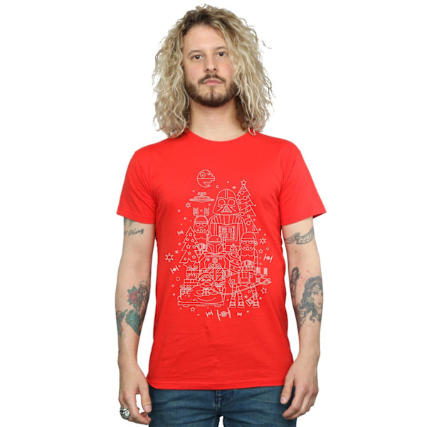 Star Wars Mens Empire Jul T-Shirt 3XL Röd Red 3XL