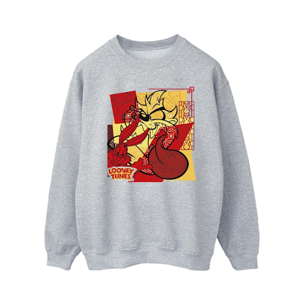 Looney Tunes Herr Taz Bugs Kanin Nyår Sweatshirt XXL Sport Sports Grey XXL