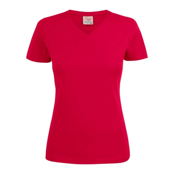 Printer Dam/Dam V-ringad T-shirt XS Röd Red XS