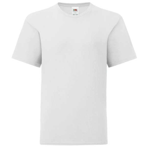 Fruit Of The Loom Barn/Kids Ikonisk T-shirt 7-8 År Vit White 7-8 Years