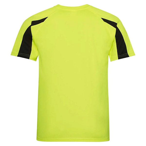AWDis Cool Kontrast T-shirt för Män med Fukttransporterande Funktion XL Electric Y Electric Yellow/Jet Black XL