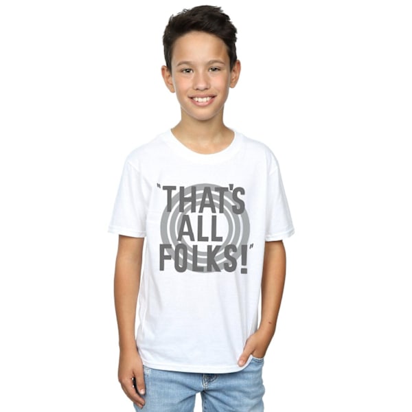 Looney Tunes Boys That´s All Folks Text T-Shirt 12-13 År Vit White 12-13 Years