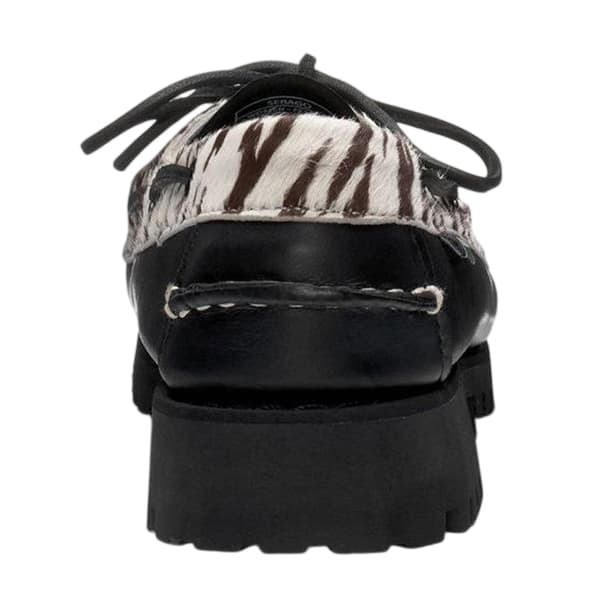Sebago Dam/Dam Ranger Zebra Print Buff Läder Mockasiner Black/White 6 UK