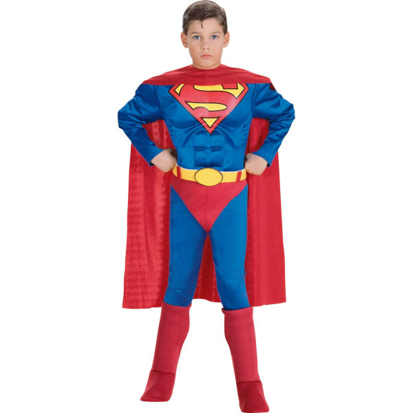 Superman Childrens/Kids Muscles Costume S Blå/Röd/Gul Blue/Red/Yellow S