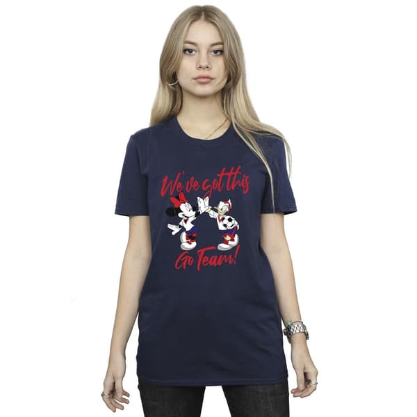 Disney Dam Minnie Daisy We´ve Got This Bomulls Boyfrie Navy Blue L