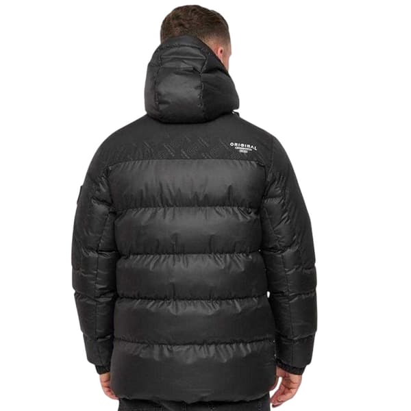 Crosshatch quiltad jacka i polyester för män L svart Black L