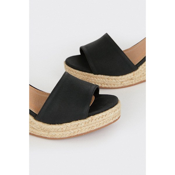 Dorothy Perkins Dam/Damer Rebekah Peep Toe Wide Wedge Sanda Black 4 UK