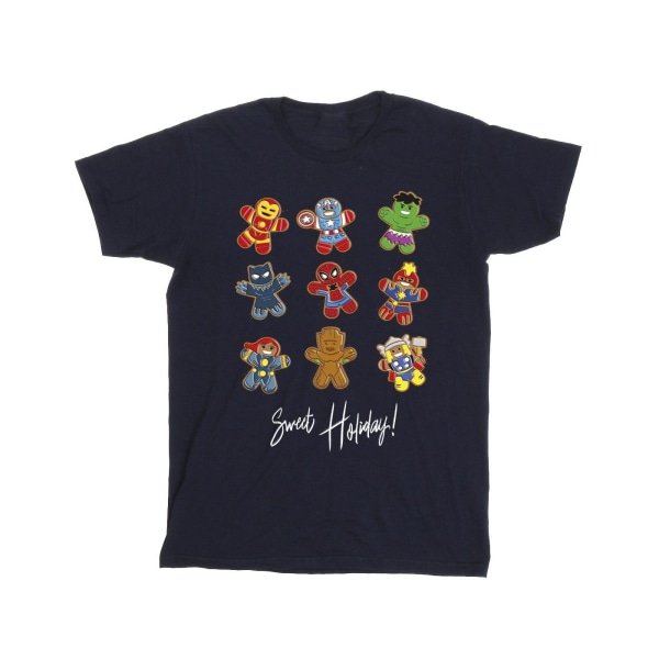 Marvel Girls Gingerbread Avengers bomull T-shirt 7-8 år marinblå Navy Blue 7-8 Years