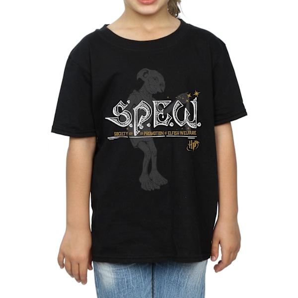 Harry Potter flickor Dobby Elfish välfärd bomull T-shirt 5-6 år Black 5-6 Years