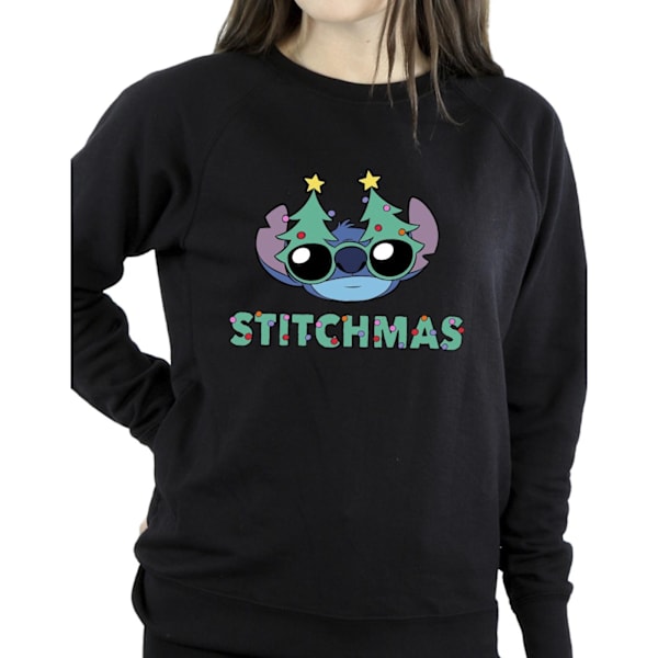 Disney Dam/Kvinnor Lilo & Stitch Stitchmas Glasögon Sweatshirt Black 5XL