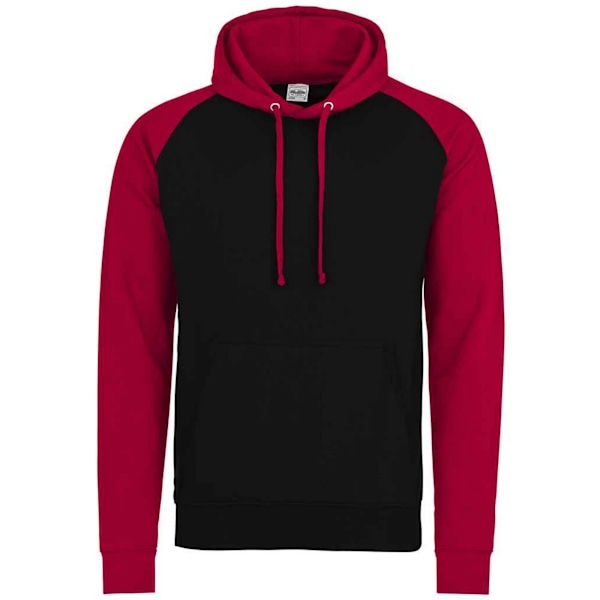 Awdis Herr Baseball Hoodie M Jet Black/Fire Red Jet Black/Fire Red M