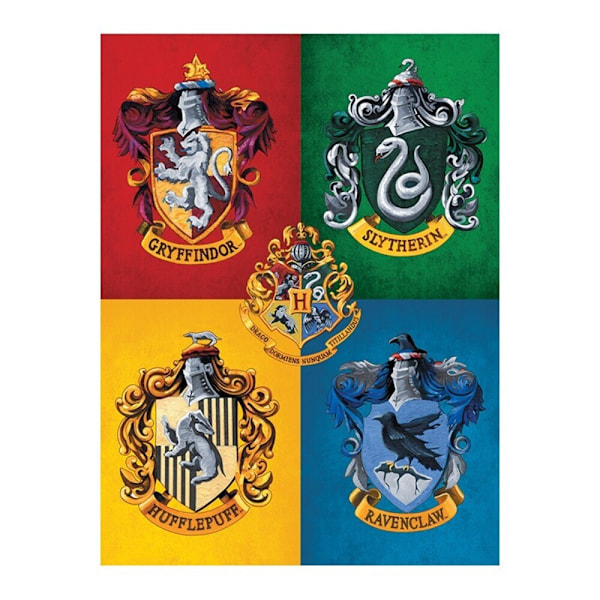 Harry Potter Crest Canvas Print 80cm x 18mm x 60cm Gul/Röd/G Yellow/Red/Green 80cm x 18mm x 60cm