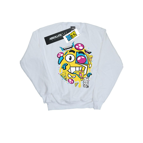 DC Comics Girls Teen Titans Go Pizza Face Sweatshirt 9-11 år White 9-11 Years