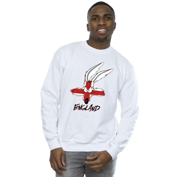 Looney Tunes Mens Coyote England Face Sweatshirt M Vit White M