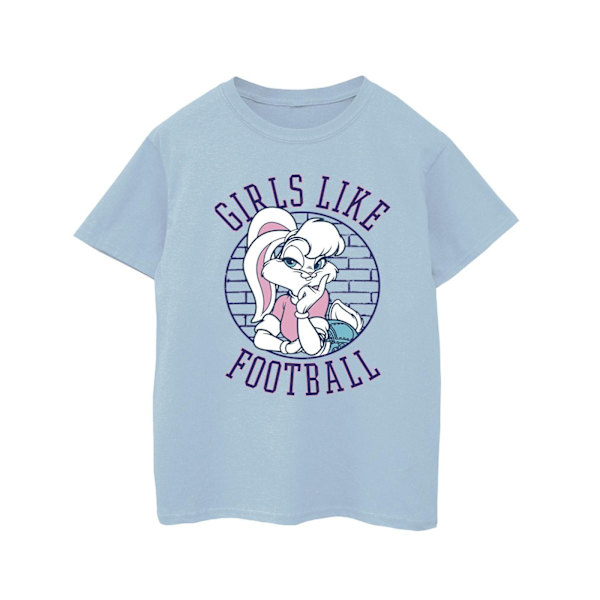 Looney Tunes Girls Lola Bunny Girls Like Football Bomull T-Shir Baby Blue 9-11 Years