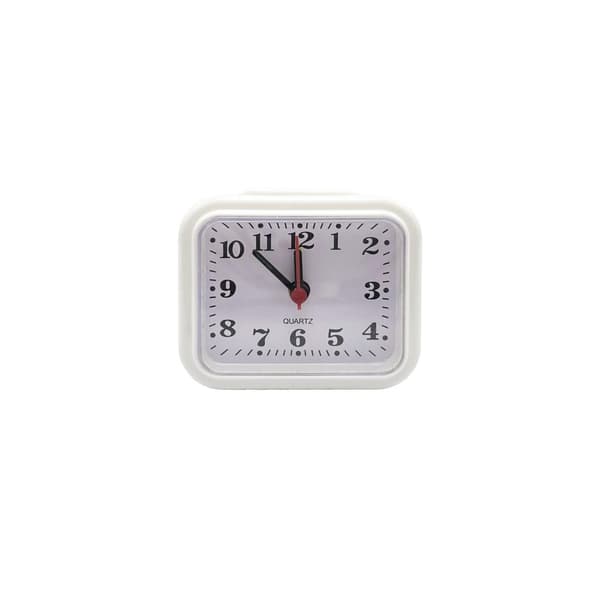 Basiks Mini Analog Väckarklocka En Storlek Vit White One Size