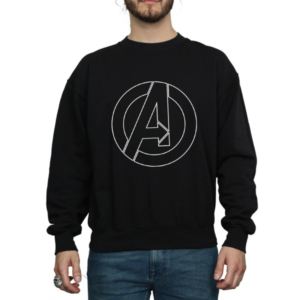 Avengers Assemble Herr Logotyp bomullströja M Svart Black M