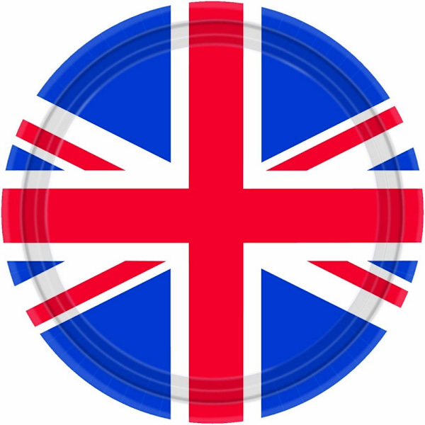 Amscan Best Of British Union Jack Party Plates (Förpackning om 8) En Blue/Red/White One Size