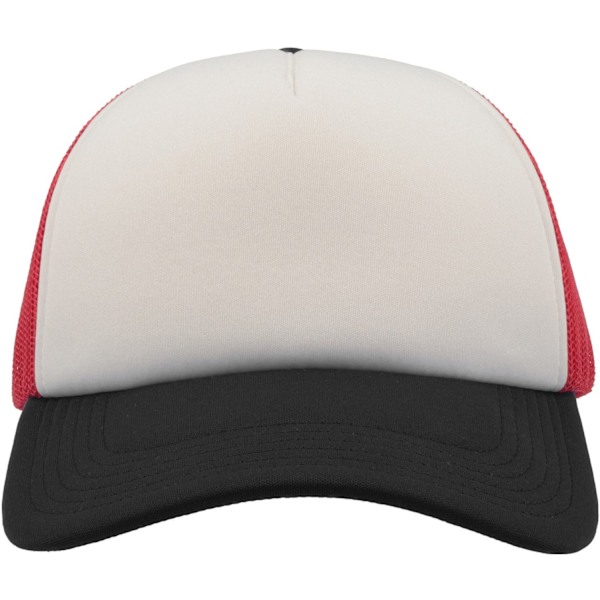 Atlantis Unisex Adult Rapper 5 Panel Trucker Cap One Size Vit White/Red/Black One Size