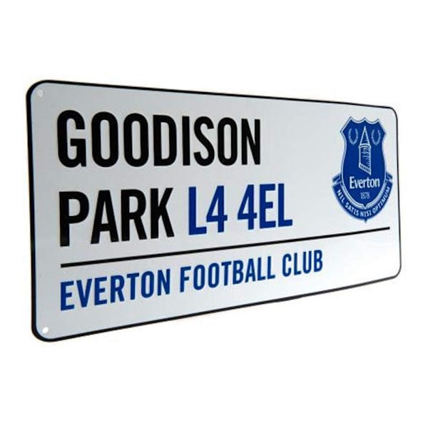 Everton FC Officiell fotboll Metal Street Sign One Size Vit/B White/Black/Blue One Size