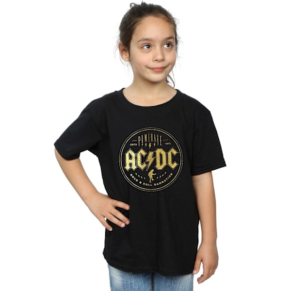 AC/DC Girls Rock N Roll Damnation Bomull T-shirt 7-8 år Svart Black 7-8 Years